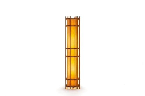 Mid Century Modern Floor Lamp in Original Orange Fabric in Style of Frank Llloyd Wright-ABT Modern