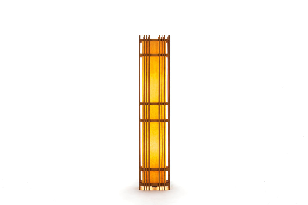 Mid Century Modern Floor Lamp in Original Orange Fabric in Style of Frank Llloyd Wright-ABT Modern