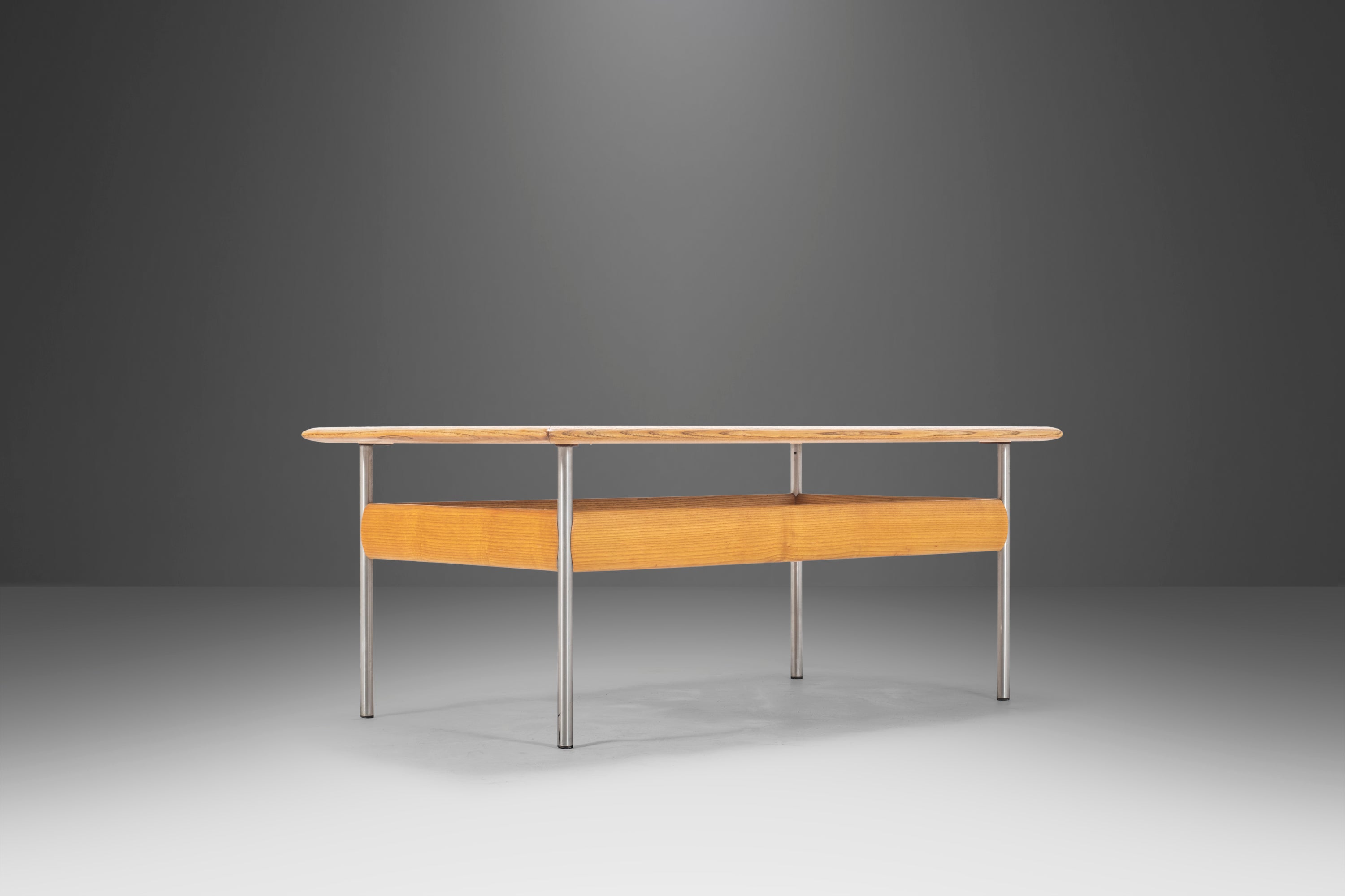 Mid Century Modern Honey Oak Coffee Table Attributed to Sven Ivar Dyst