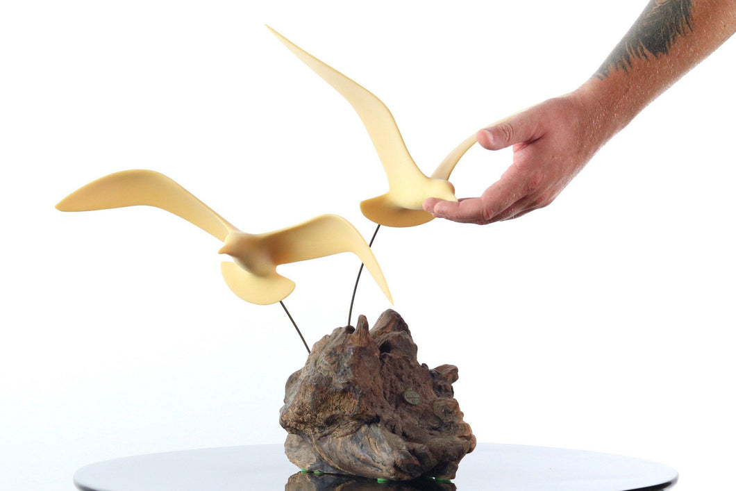 Mid Century Modern John Perry Seagull Duo Sculpture-ABT Modern