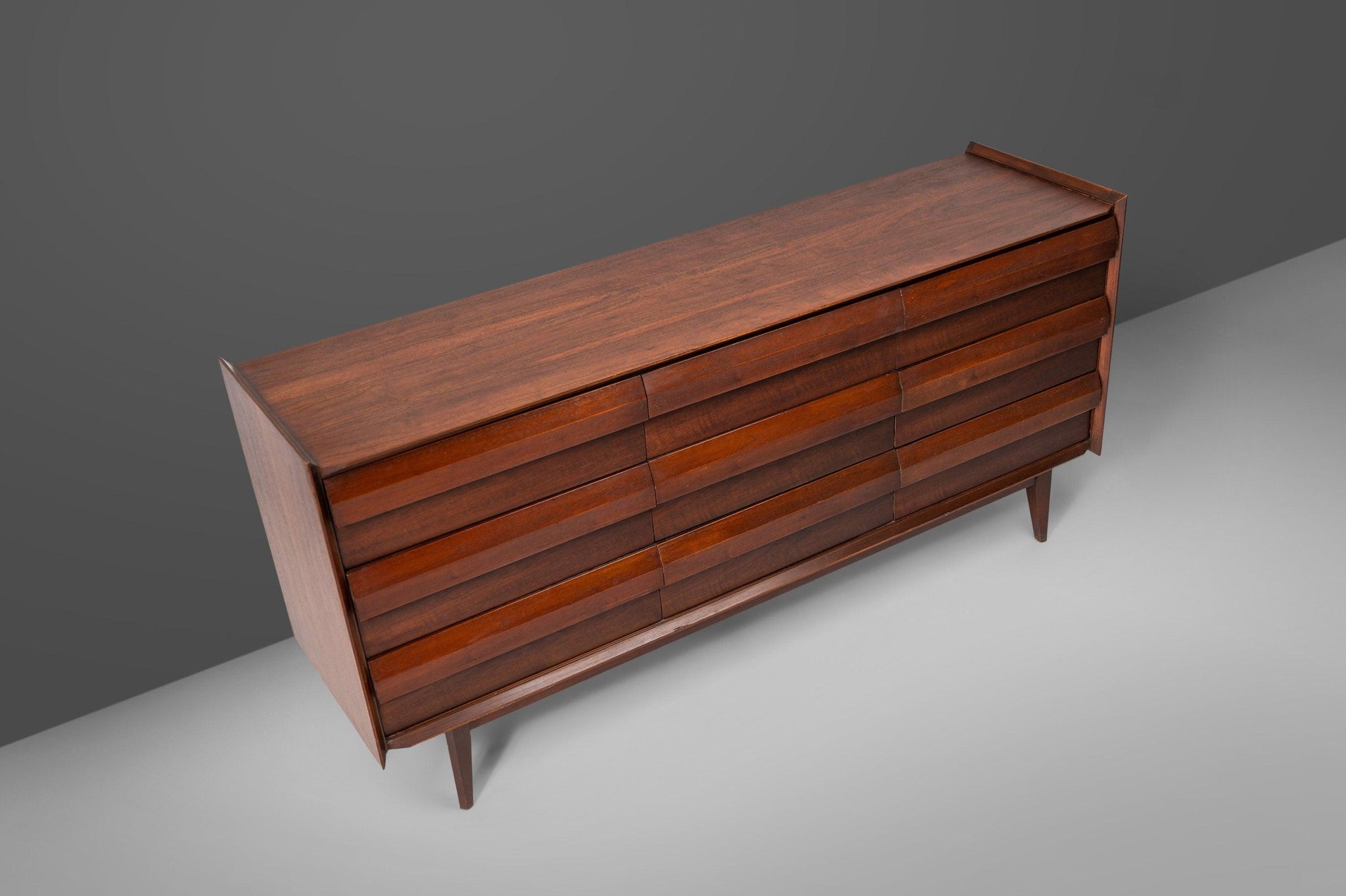 modern 9 drawer dresser Mid Century Modern Lane First Edition 9-Drawer Dresser in Walnut, c. 1
