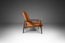Load image into Gallery viewer, Mid Century Modern Lounge Chair in Walnut &amp; Original Orange Fabric, USA, c. 1950s-ABT Modern
