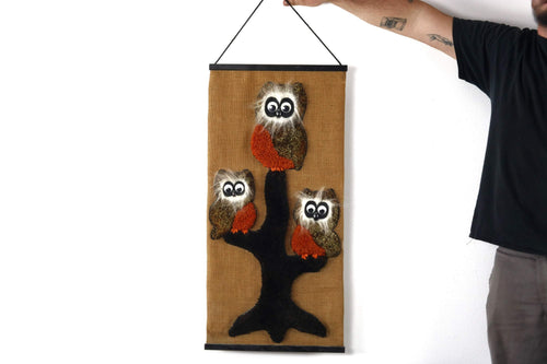 Mid Century Modern Owl Wall Art on Tapestry-ABT Modern