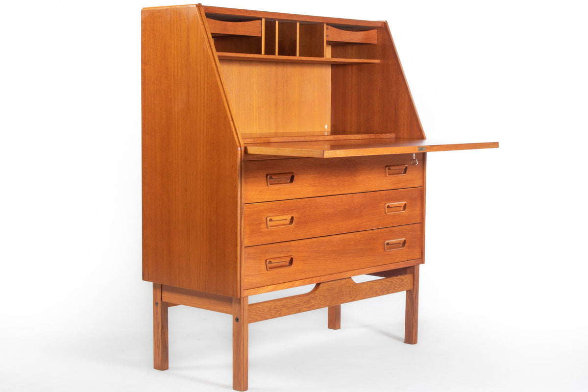 Mid Century Modern Secretary Desk in Teak by Drylund