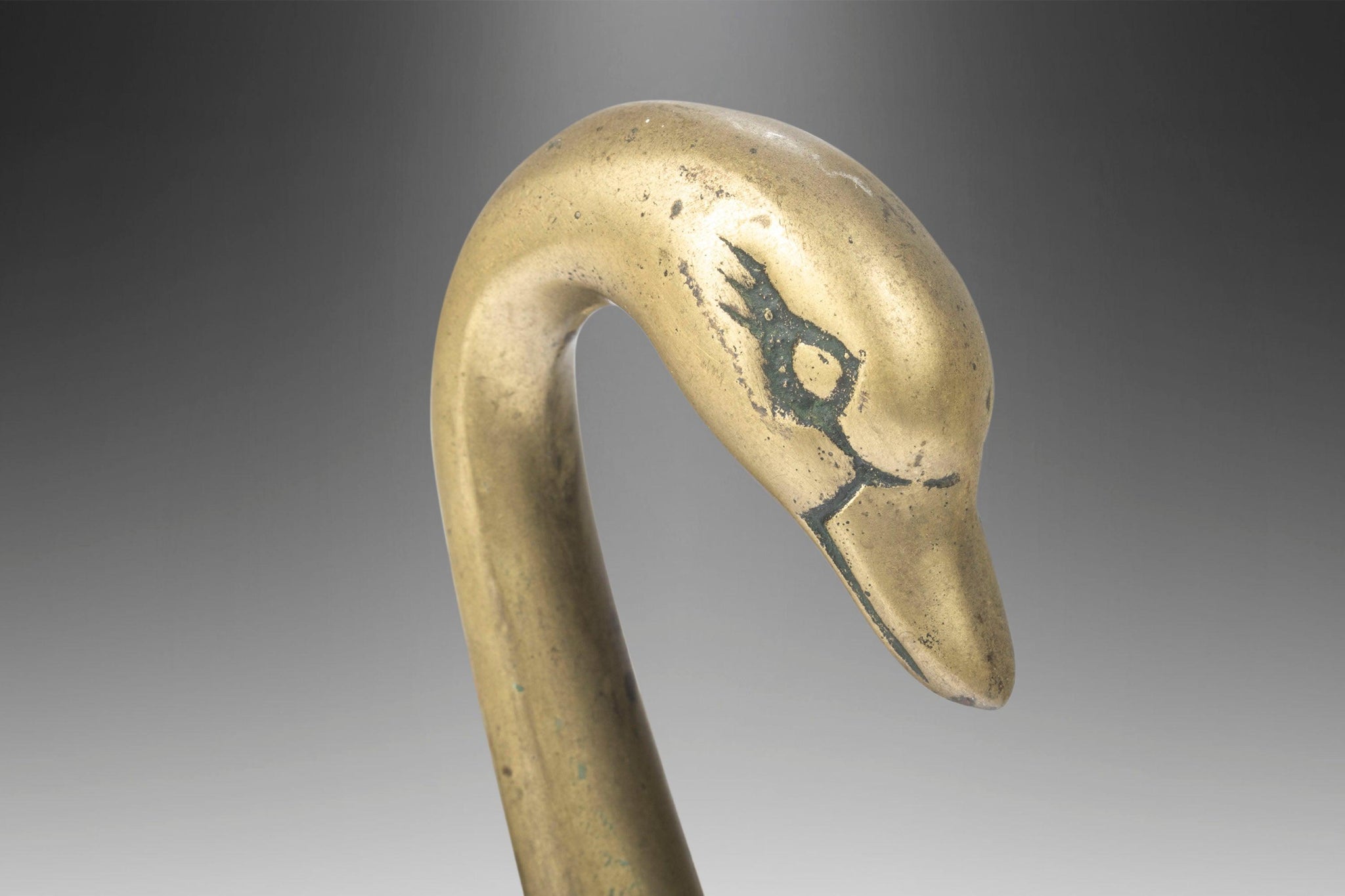 Vintage German Brass Swan Birds Figurines, Set of 2