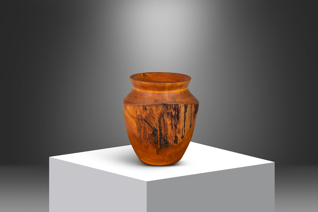 Mid Century Modern Solid Birch Wood Turned Vase by Joseph Thompson, United States, c. 1970s-ABT Modern