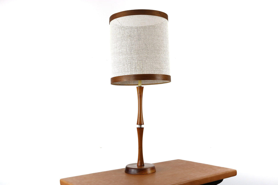 Mid Century Modern Teak & Brass Table Lamp, Denmark, c. 1960's-ABT Modern