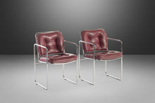 Load image into Gallery viewer, Mid Century Modern Tubular Chrome Lounge Chairs by Chromcraft with Rich Oxblood Seats, c. 1960s-ABT Modern
