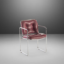 Load image into Gallery viewer, Mid Century Modern Tubular Chrome Lounge Chairs by Chromcraft with Rich Oxblood Seats, c. 1960s-ABT Modern
