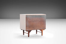 Load image into Gallery viewer, Mid Century Modern Two Tone Dresser By Stanley in White and Walnut w/ Brass Detailing, USA, c. 1960&#39;s-ABT Modern
