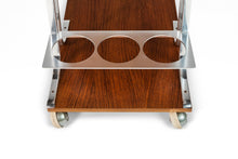 Load image into Gallery viewer, Mid Century Modern Walnut &amp; Chrome Petite Bar Cart in the Manner of Bernhardt, USA, c. 1970&#39;s-ABT Modern

