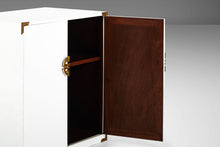 Load image into Gallery viewer, Mid Century White Hollywood Regency Cabinet in White with Gold Accents, c. 1970s-ABT Modern
