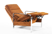 Load image into Gallery viewer, Milo Baughman Suede and Chrome Lounge Chair / Recliner-ABT Modern
