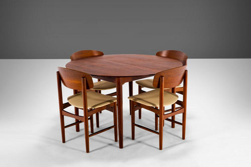 Model 121 Dining Table Paired with a Set of 4 Model 122 Dining Chairs by Borge Mogensen for Soborg Mobelfabrik in Teak, Denmark-ABT Modern