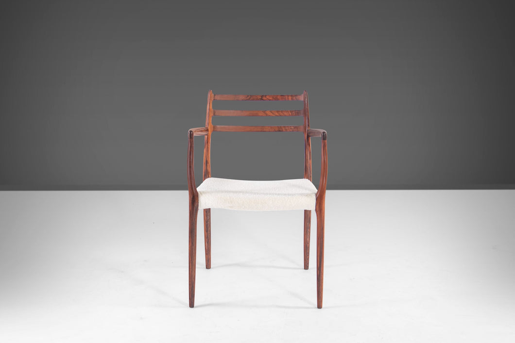 Model 62 Rosewood & Knoll Boucle Arm Chair by Niels Møller for J.L. Møllers, 1960s-ABT Modern