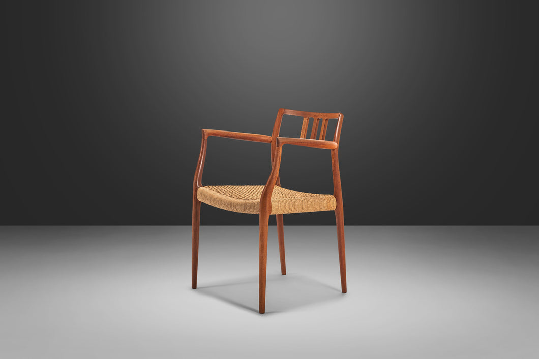 Model 64 Arm Chair in Teak and Original Danish Cord by Niels Møller for JL. Møllers Mobelfabrik, Denmark, c. 1960's-ABT Modern