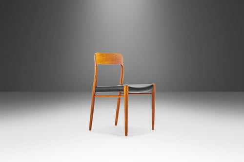Model 75 Desk Chair in Teak and Original Vinyl by Niels Møller for JL. Møllers Mobelfabrik, Denmark, c. 1960's-ABT Modern
