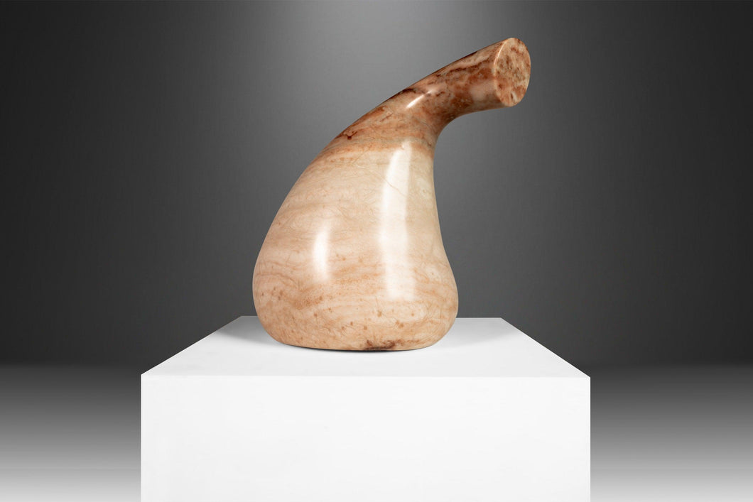 Modern Abstract Sculpture in Solid Alabaster by Mark Leblanc (1/8), USA-ABT Modern