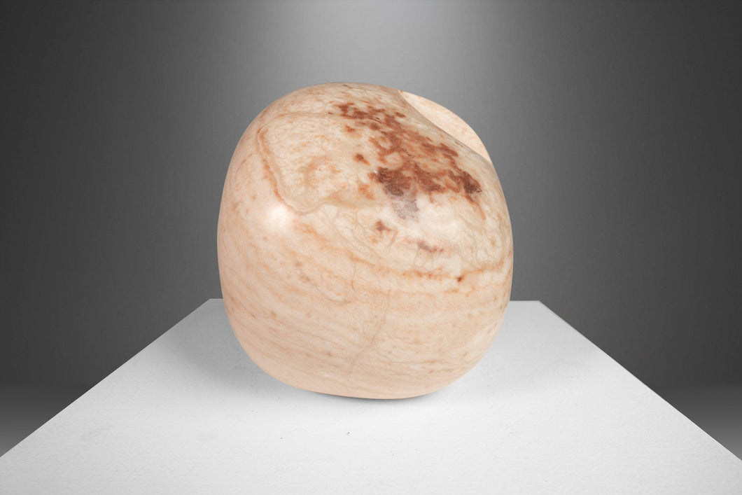 Modern Abstract Sculpture in Solid Alabaster by Mark Leblanc, USA, c. 2022-ABT Modern