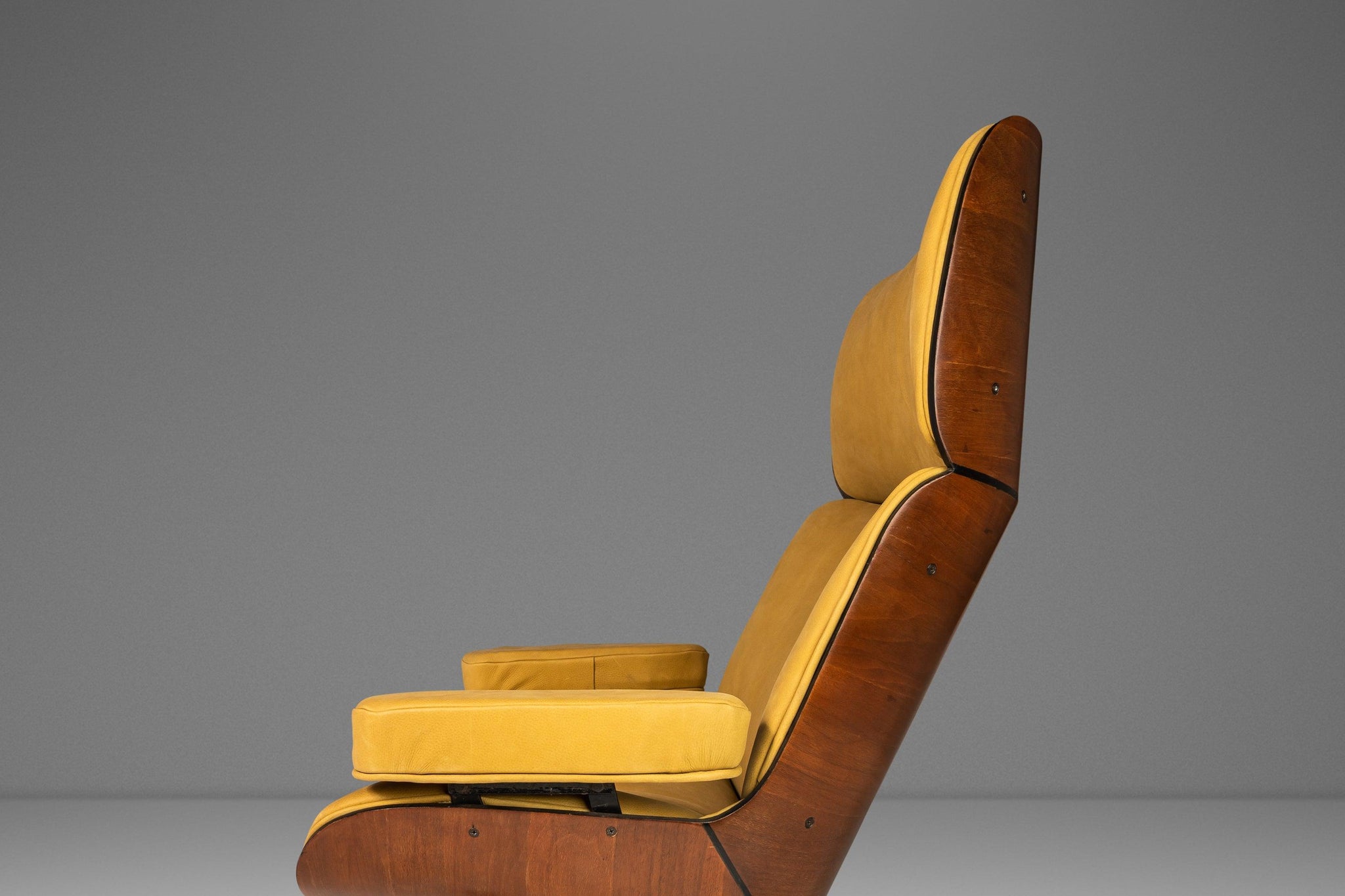 Mr. Chair Bentwood Walnut Lounge Chair in Deep Mustard