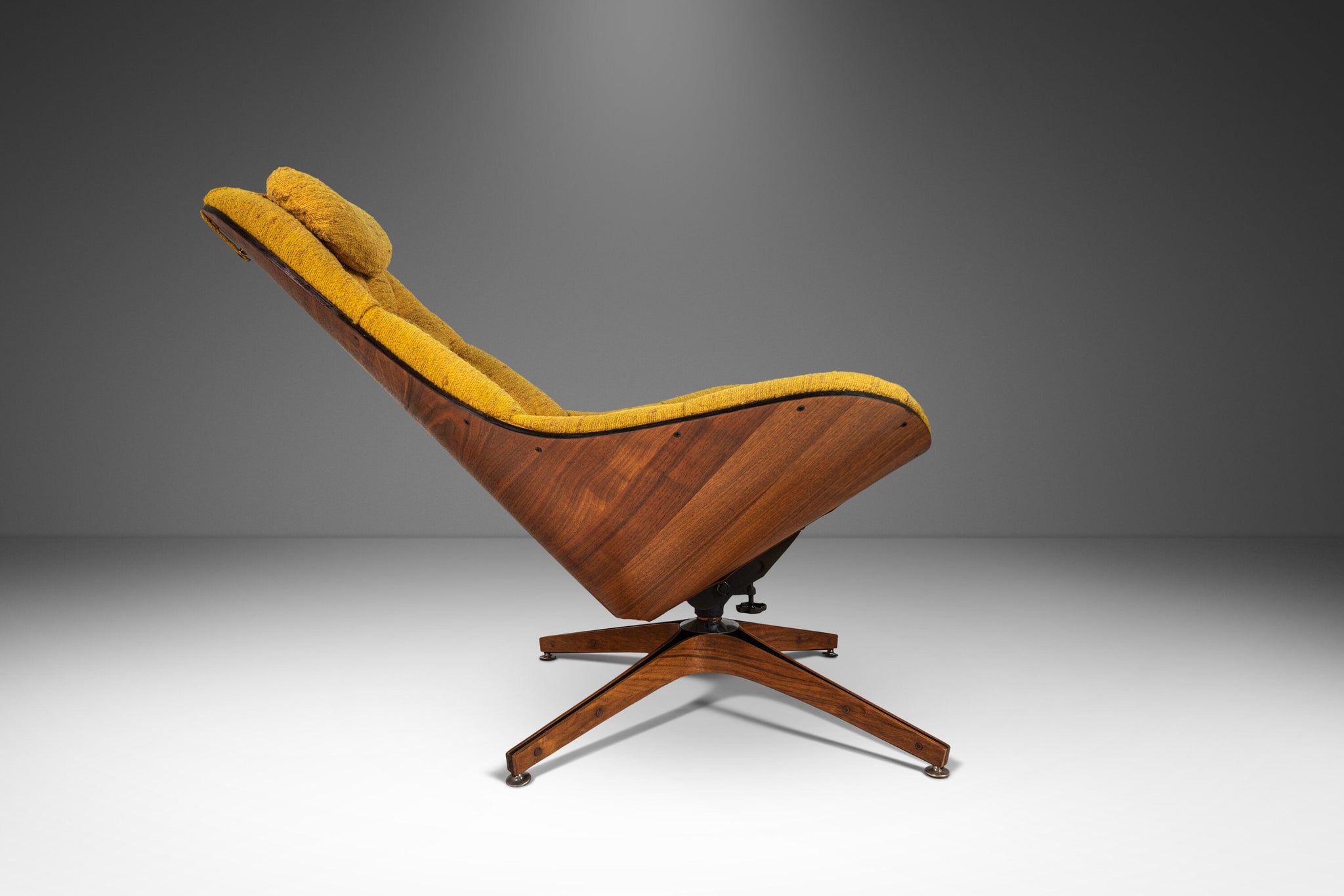 Mr. Chair Lounge Chair and Ottoman in Original Mustard Knit Fabric by