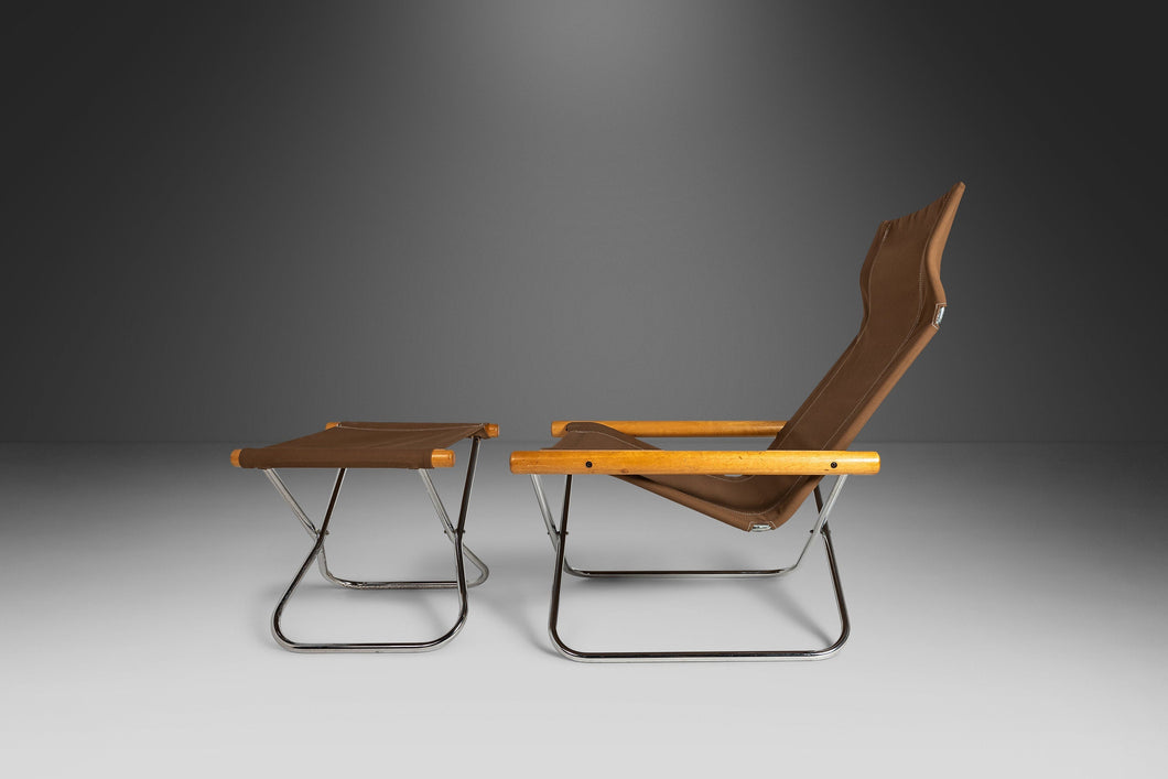 NY Folding Chair and Ottoman by Takeshi Nii, Japan, c. 1950's-ABT Modern