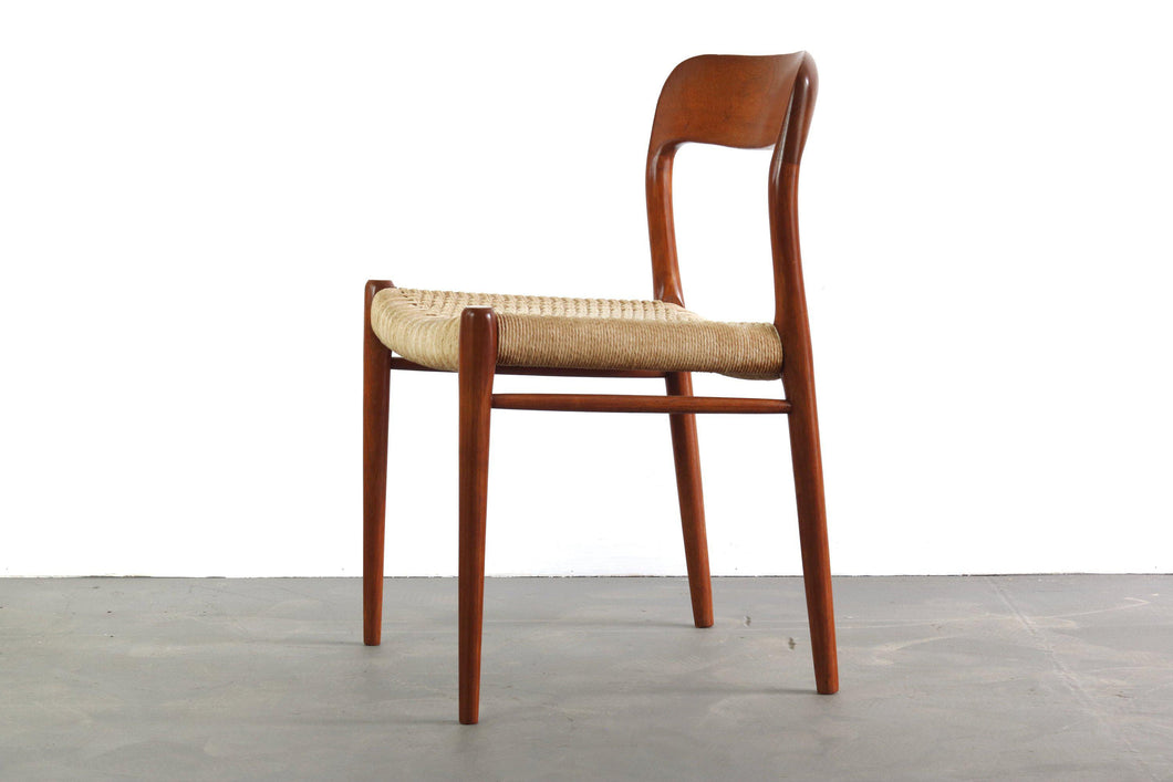Niels Moller for Model No. 75 Side Chair in Teak w/ Papercord for J.L. MÃ¸llers MÃ¸belfabrik, Denmark-ABT Modern