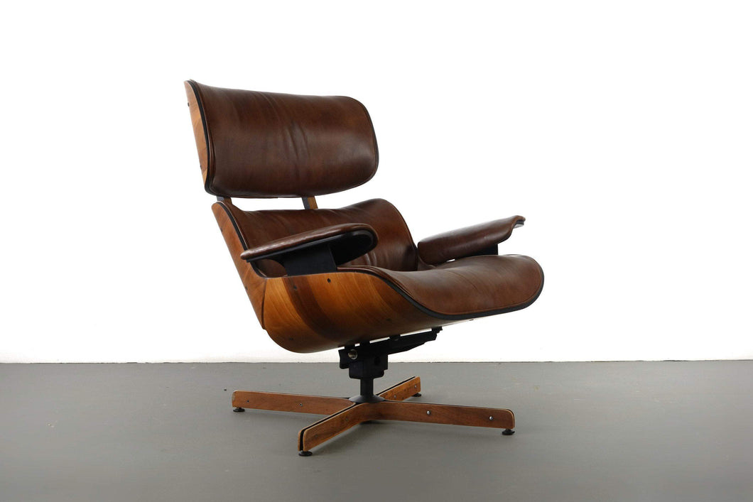 ON HOLD - Mr. Chair Recliner by Mulhauser for Plycraft in Genuine Leather w/ Complimentary Ottoman-ABT Modern