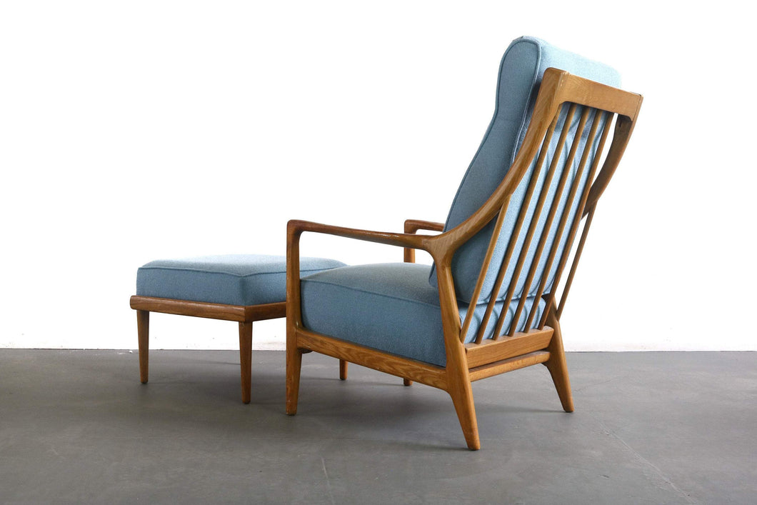 Oak Lounge Chair and Ottoman by Jack Van Der Molen-ABT Modern