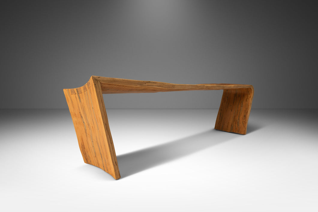 Organic Modern Studio Craft Bentwood Asymmetrical Abstract Three Seater Bench in Ambrosia Maple, USA, c. 1980's-ABT Modern