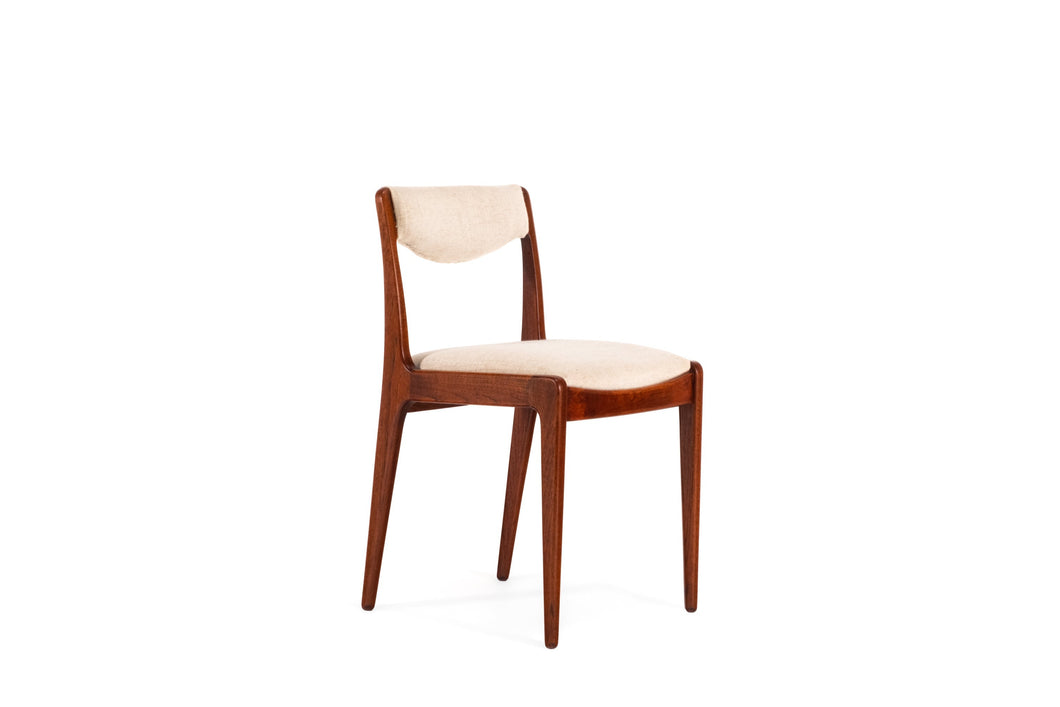Petite Rosewood Desk Chair / Side Chair in Original Cream Knit Fabric After Nils Jonsson, Sweden-ABT Modern