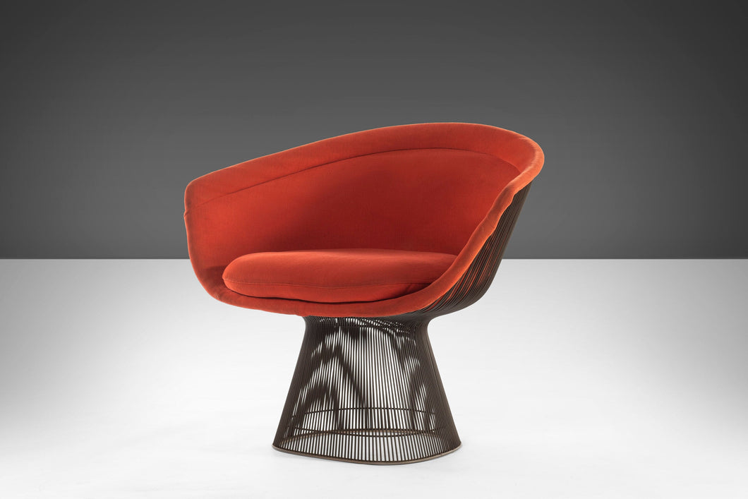 Platner Collection Lounge Chair by Warren Platner for Knoll in Original Red Knoll Fabric, c. 1972-ABT Modern