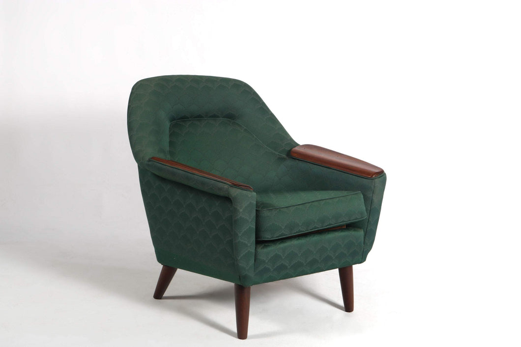 Private Listing - Danish Modern Lounge Chair with Walnut Arm Detail-ABT Modern