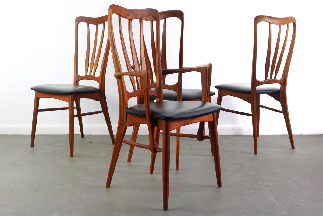 Private Listing - Set of Four (4) Teak Ingrid Dining Chairs by Koefoeds for Hornslet-ABT Modern