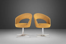 Load image into Gallery viewer, Private Listing for Bidhaus - Set of Two (2) Italian Modern Swiveling Accent Chairs in Original Gold Knit Fabric by E &amp; P Ciani for Aceray, Italy, c. 1980&#39;s-ABT Modern
