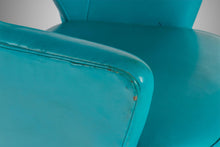 Load image into Gallery viewer, Rare Set of Two (2) Lounge Chairs by Patrician Furniture in Original Teal Vinyl w/ Walnut Legs, c. 1960s-ABT Modern
