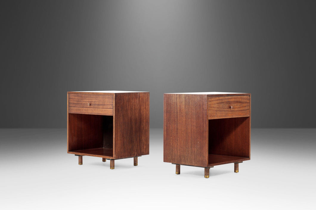 Rare Set of Two (2) Mid Century Modern End Tables in Mahogany by Harvey Probber, USA, c. 1960's-ABT Modern