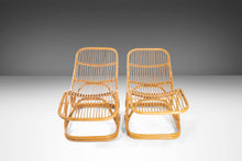 Load image into Gallery viewer, Rare Set of Two (2) Rattan Lounge Chairs / Chaise Lounges Attributed to Tito Agnoli for Pierantonio Bonacina, Italy, c. 1963-ABT Modern
