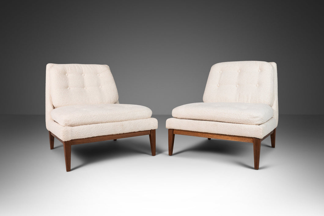 Rare Set of Two ( 2 ) Triangular Back Armless Slipper Chairs by Selig Manufacturing Co., USA, c. 1962-ABT Modern