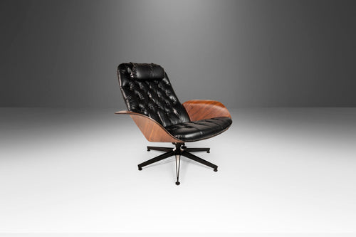 Rare Tufted Mr. Chair with Star Base by George Mulhauser for Plycraft in Walnut, USA, c. 1960's-ABT Modern