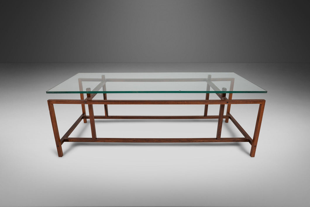 Rosewood and Glass Coffee Table by Henning Norgaard for Komfort of Denmark, c. 1965-ABT Modern