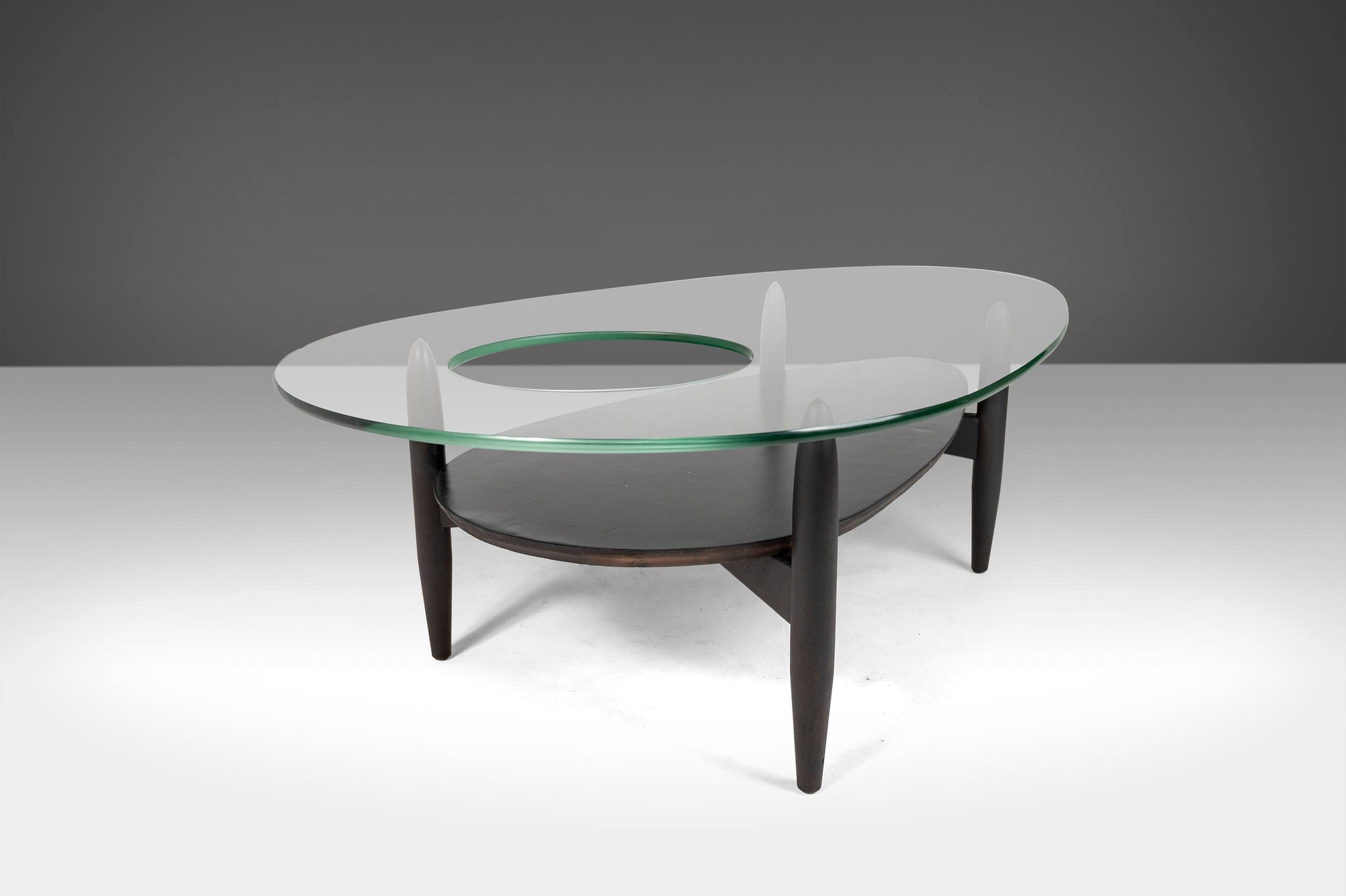 Sculptural Coffee Table / Planter Table in Ebonized Walnut by Adrian P