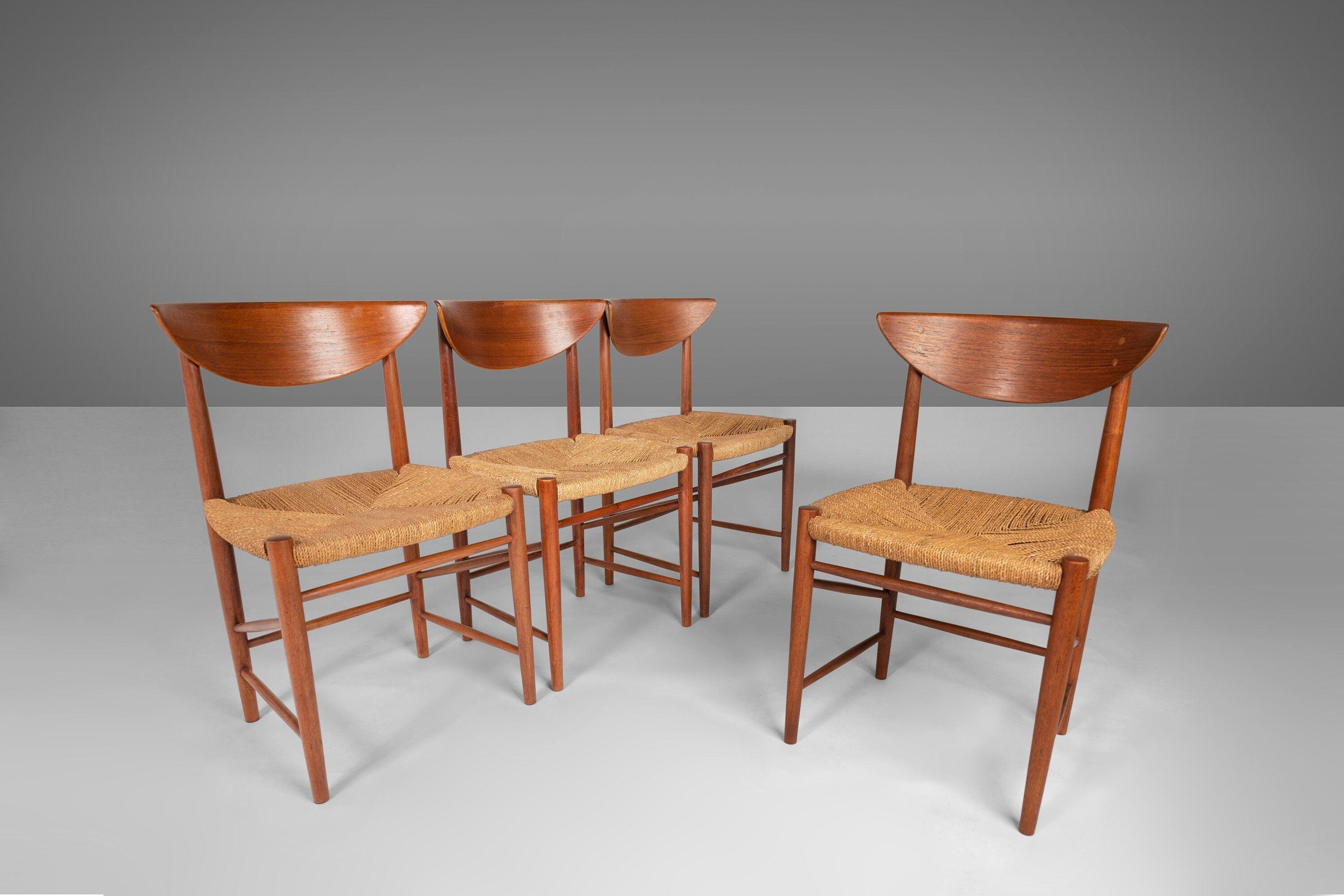 Set Of Four 4 Model 317 Dining Chairs by Peter Hvidt And Orla M llgaard Nielsen for Soborg Mobelfabrik c. 1956