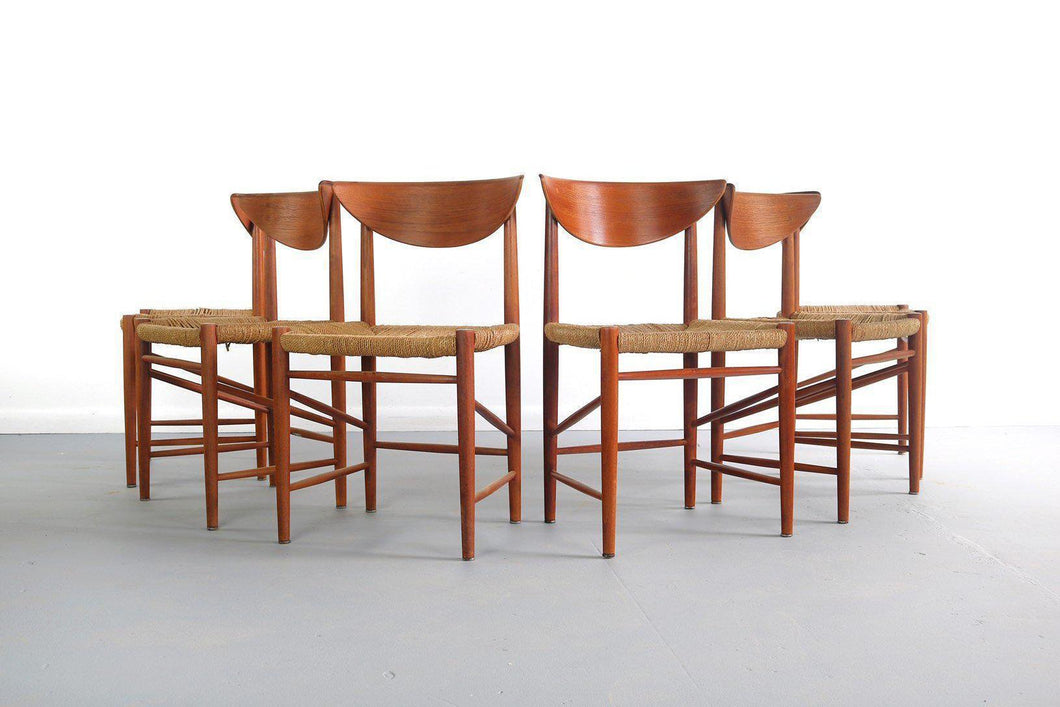 Set Of Six (6) Dining Chairs Designed By Peter Hvidt And Orla Mollgaard Nielsen, Denmark-ABT Modern