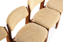Load image into Gallery viewer, Set of 4 Benny Linden Dining Chairs in Teak with Original Oatmeal Knit Fabric-ABT Modern
