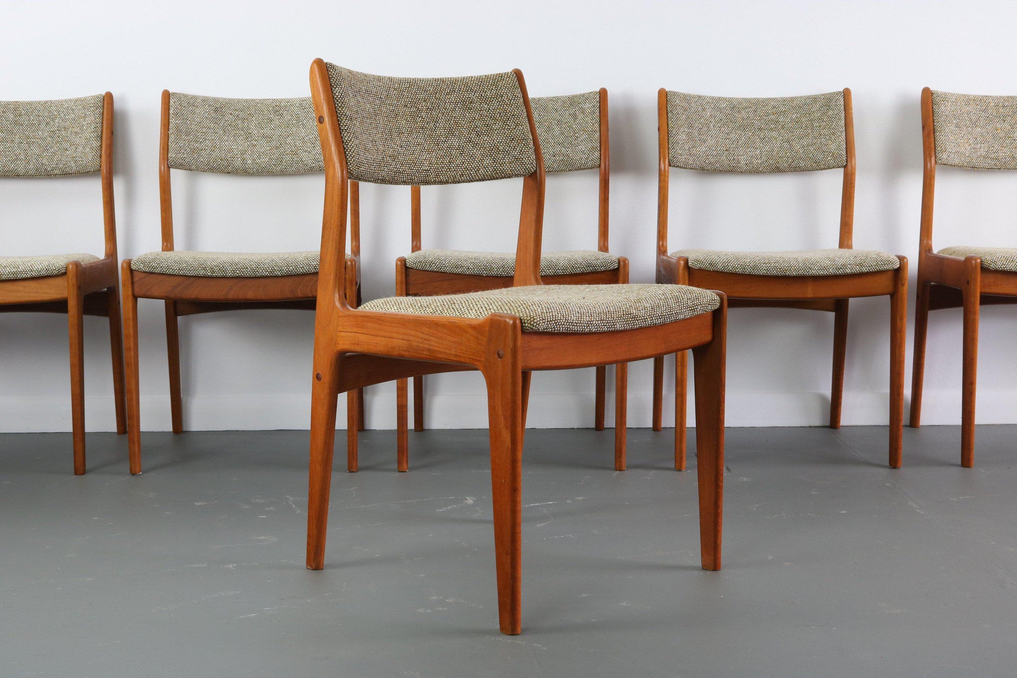 Set of Mid Century Modern Teak Dining Chairs by Johannes Andersen fo