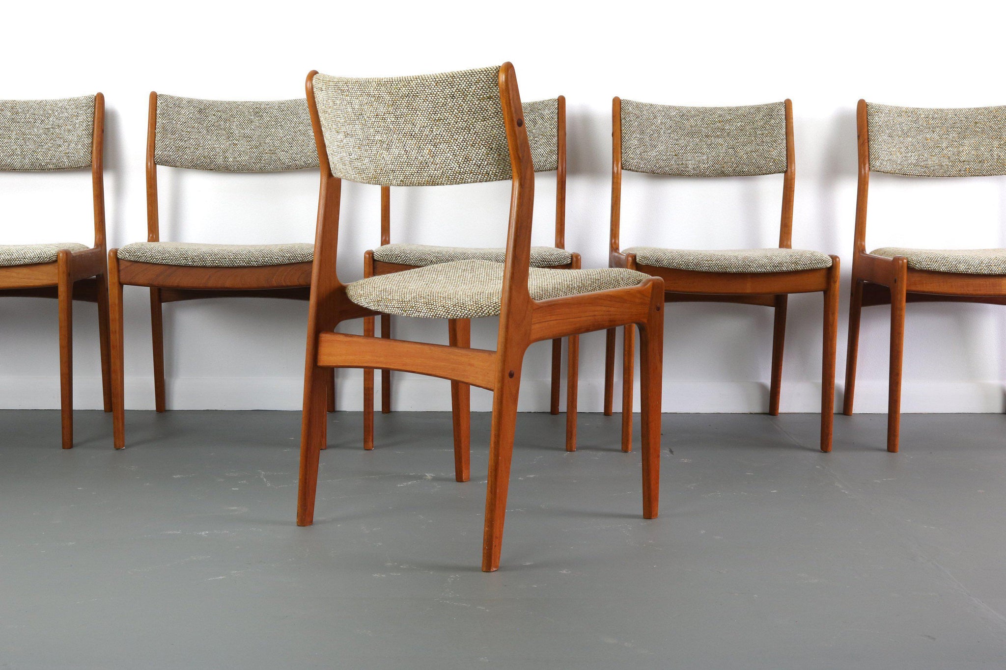 Set of Mid Century Modern Teak Dining Chairs by Johannes Andersen fo