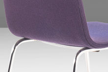 Load image into Gallery viewer, Set of 6 Minimal Chrome Dining Chairs Set on Petite Tubular Chrome Bases in Distressed Original Ombre Purple Fabric, West Germany, c. 1970&#39;s-ABT Modern
