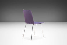 Load image into Gallery viewer, Set of 6 Minimal Chrome Dining Chairs Set on Petite Tubular Chrome Bases in Distressed Original Ombre Purple Fabric, West Germany, c. 1970&#39;s-ABT Modern
