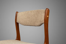 Load image into Gallery viewer, Set of Eight (8) Scandinavian Dining Chairs in Teak and Original Oatmeal Fabric, c. 1970s-ABT Modern

